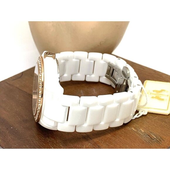 Jivago Women's Watch JV9412 Quartz Mother of Pearl Dial Rose Gold White Ceramic - Picture 9 of 14